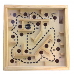 Labyrinthe, 11 x 11 cm, jeu de patience en bois