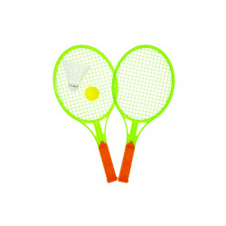 Raquette de tennis (x2) + balle + volant 35 x 15 cm