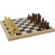 Jeu d'échecs en bois, 29 cm, échiquier droit, pièces incluses