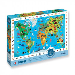 Puzzle et jeu : Planisphère, Sentosphère, 100 pièces