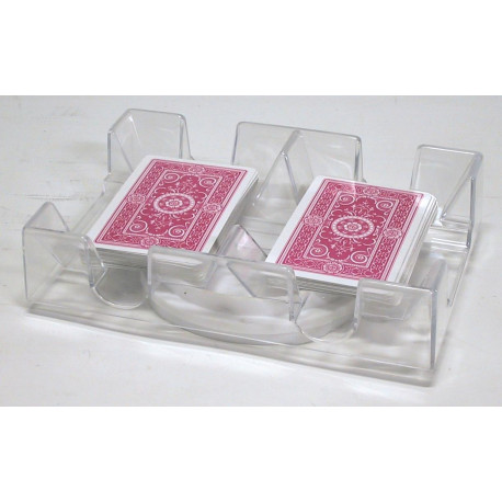 Sabot distributeur de cartes, double, rotatif, 18 x 12,5 x 4 cm