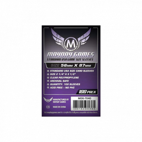 Protège cartes, Mayday, qualité Standard, x100 sleeves , 56 x 87 mm