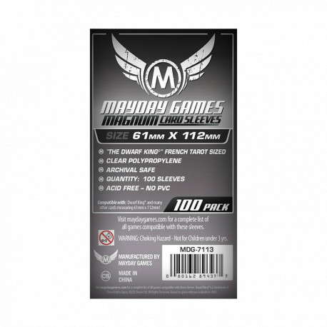 Protège cartes, Mayday, standard, x100 sleeves , 61 x 112 mm