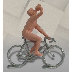 Cycliste dissociable plastique (bidon) + vélo métal, 1/32
