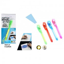 Crayon stylo encre invisible 13 cm avec lampe
