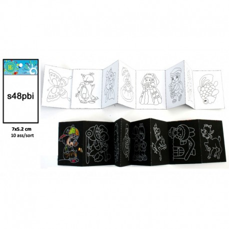 8 Dessins à gratter magique, coloriage au dos 7 x 5 cm