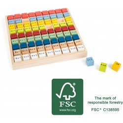 Table à calcul «Multiplication» en bois, colorée