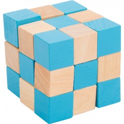Casse tête en bois, boite carton, cube