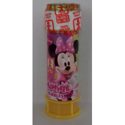 Bulles de savon Minnie, 60 ml, Disney, souffleuse accrochée au couvercle, avec jeu sur le couvercle