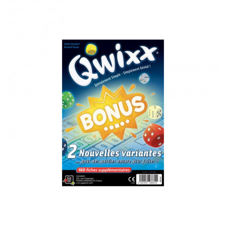 bloc de score bonus pour le jeu qwixx, Gigamic