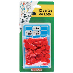 12 cartes de loto + pions numérotés