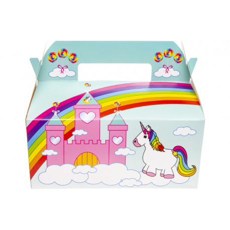 Boite menu enfant carton vide, idéal pochette surprise, Licorne
